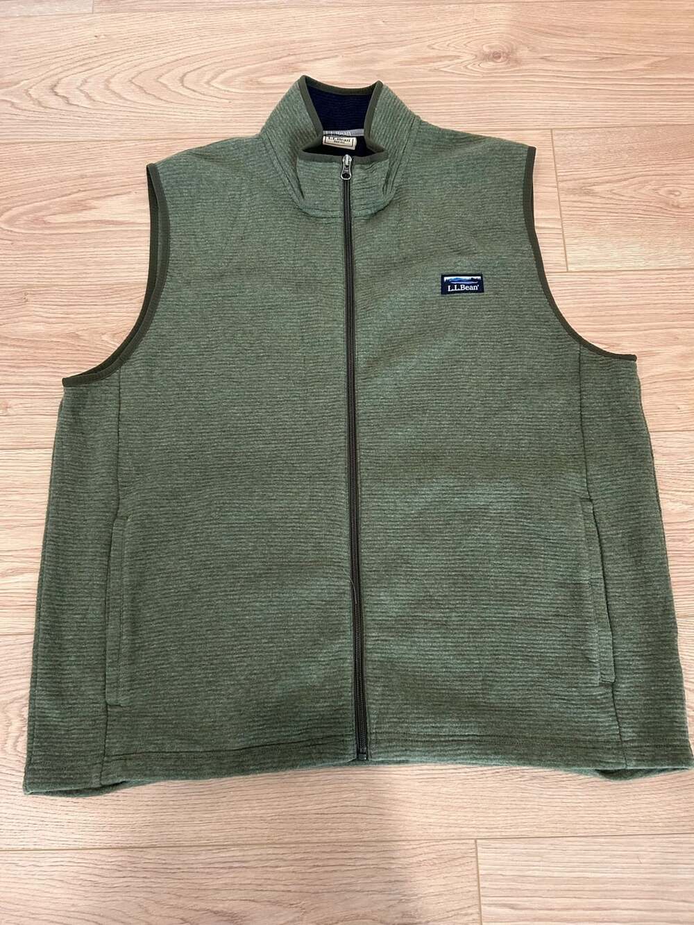 L.L. Bean Lakewashed Double-Knit Vest Size XL-Reg Green Full Zip